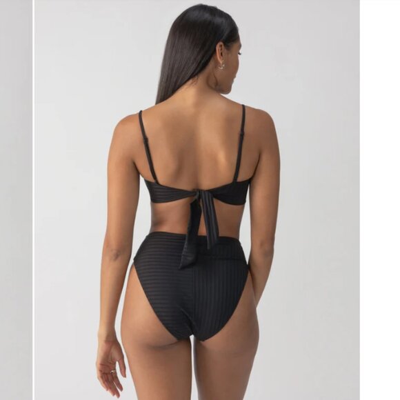 Brand New Sanctuary Refresh Rib 2-Pc Black Bikini - Picture 4 of 7